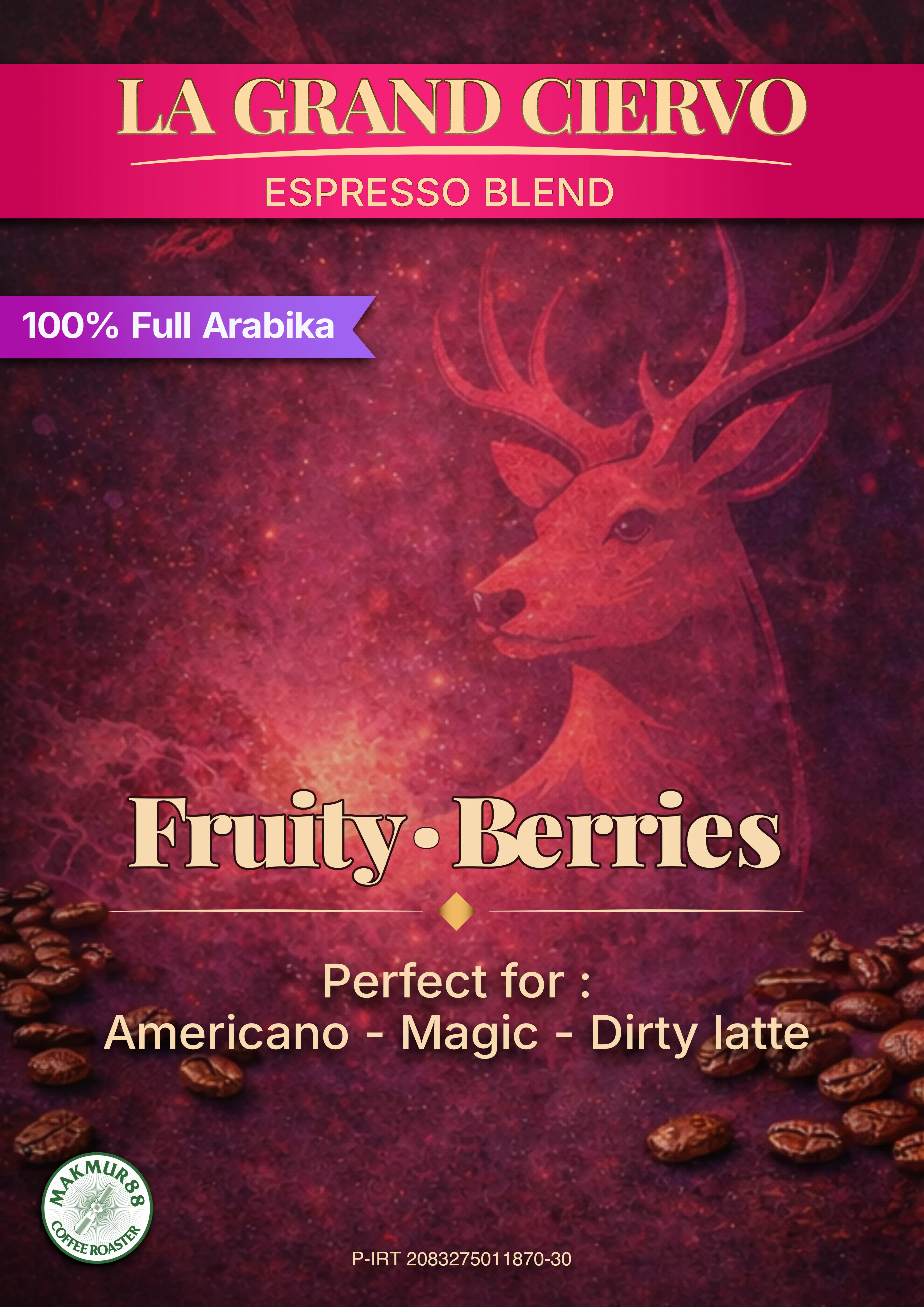 Visual kemasan biji kopi specialty La Grand Ciervo 88 asal Mix